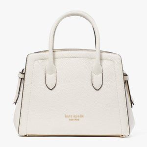 New Kate Spade Knott Pebble Leather Mini Satchel Cream